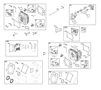 Cylinder Head Group Diagram and Parts List for 61A277-0101-J1 400000 - 699999 Briggs and Stratton Engine